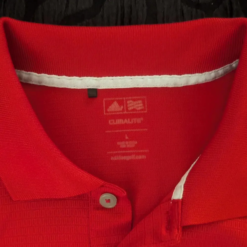 Adidas Climalite Men's Polo Shirt Red Large Excellent